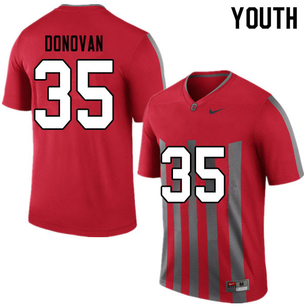 Ohio State Buckeyes Luke Donovan Youth #35 Throwback Authentic Stitched College Football Jersey